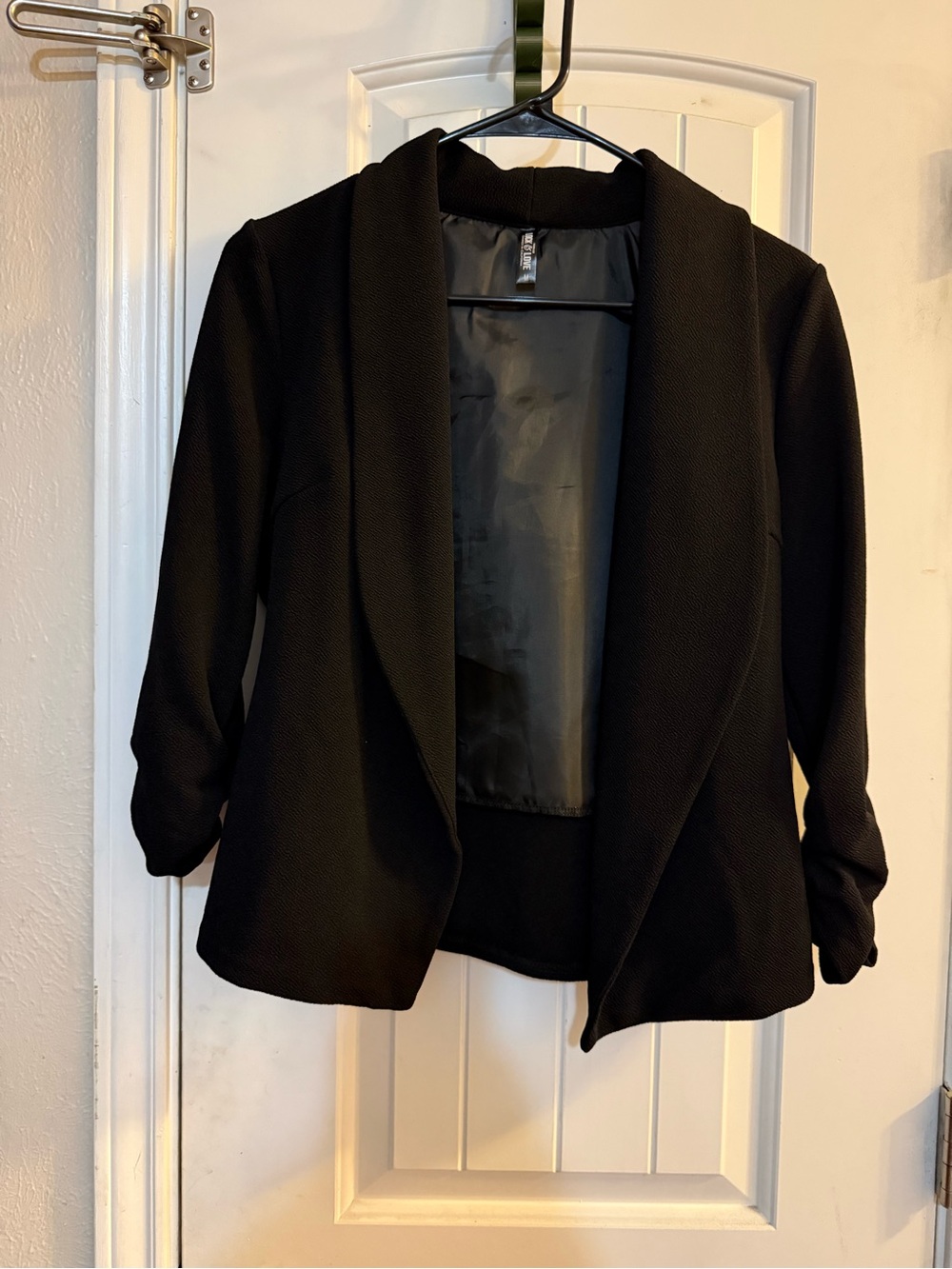 Women's Black Open-Front Blazer - Classic Tailored Style
